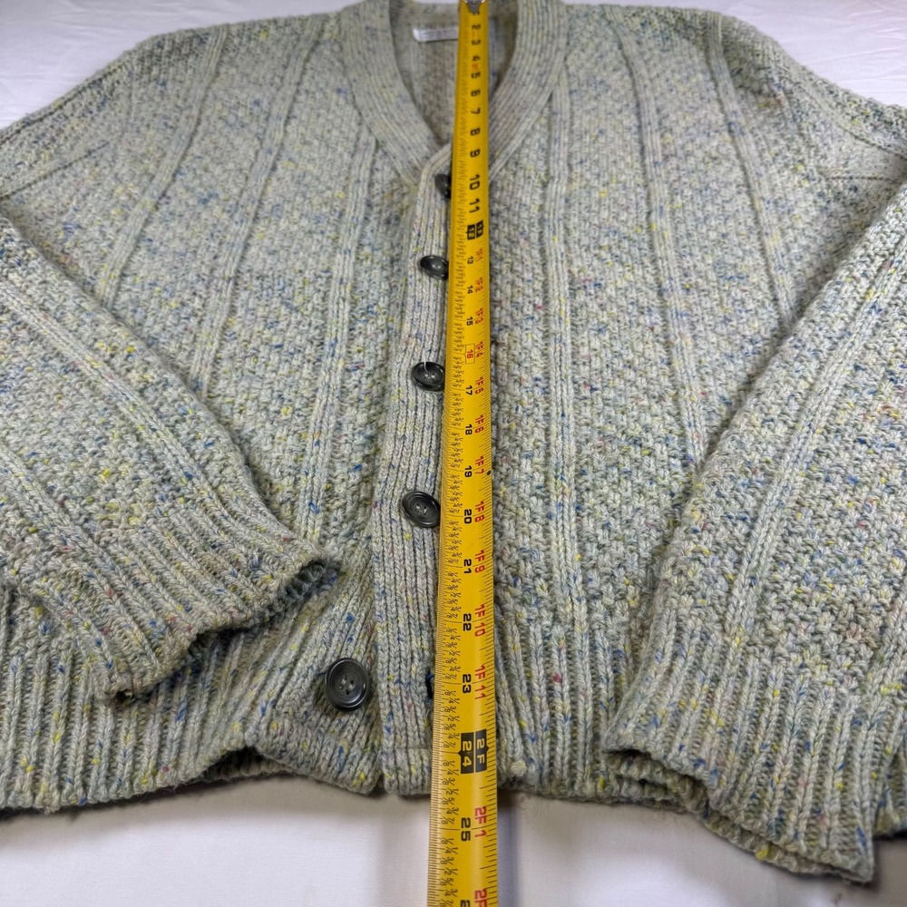 Vintage Van Heusen Acrylic Chunky Cardigan Men's Size Med Made In USA Grandpa - Picture 6 of 6